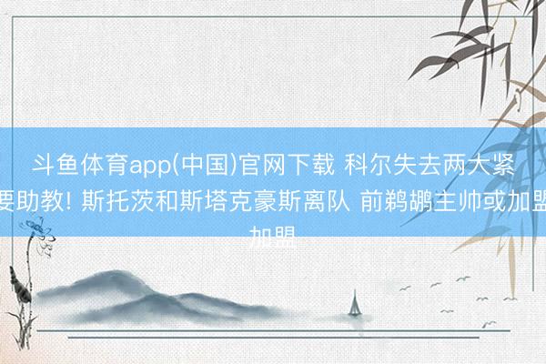 斗鱼体育app(中国)官网下载 科尔失去两大紧要助教! 斯托茨和斯塔克豪斯离队 前鹈鹕主帅或加盟