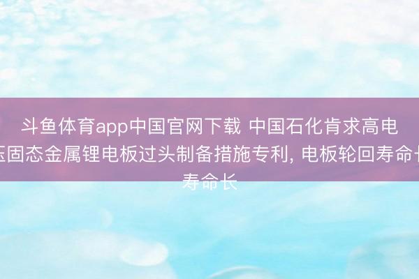斗鱼体育app中国官网下载 中国石化肯求高电压固态金属锂电板过头制备措施专利， 电板轮回寿命长