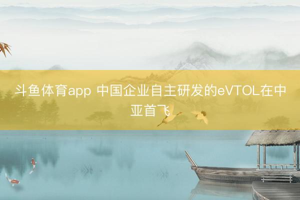斗鱼体育app 中国企业自主研发的eVTOL在中亚首飞
