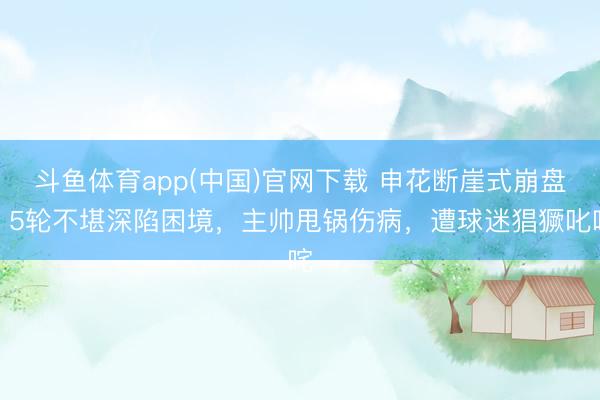 斗鱼体育app(中国)官网下载 申花断崖式崩盘！5轮不堪深陷困境，主帅甩锅伤病，遭球迷猖獗叱咤