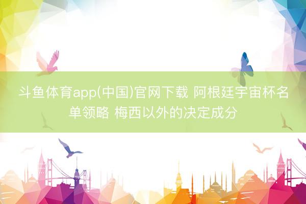 斗鱼体育app(中国)官网下载 阿根廷宇宙杯名单领略 梅西以外的决定成分