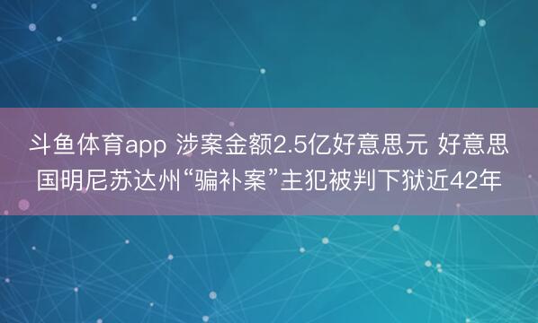 斗鱼体育app 涉案金额2.5亿好意思元 好意思国明尼苏达州“骗补案”主犯被判下狱近42年